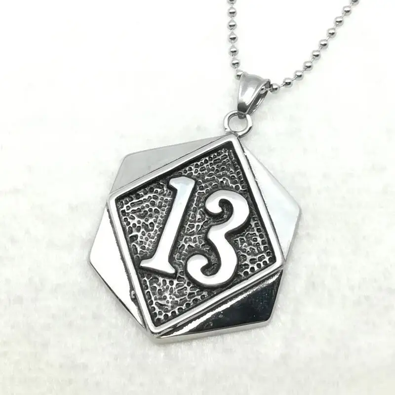 Новый Винтажный кулон из нержавеющей стали с номером счастливого 13 меткой