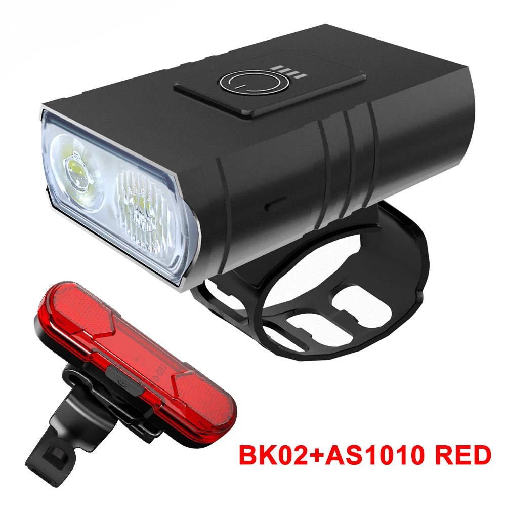 

Bike Bicycle Light USB LED Rechargeable Set With Battery Charge Display Waterproof Cycle Front Back Headlight Lamp Flashlight
