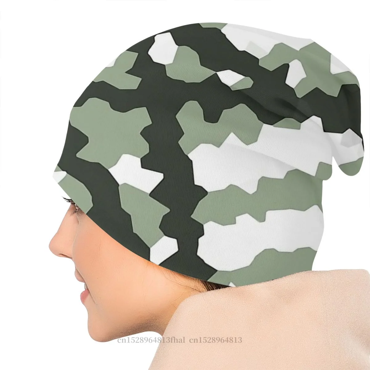 Вязаная шапка зеленые модные облегающие шапки для мужчин и женщин камуфляжные
