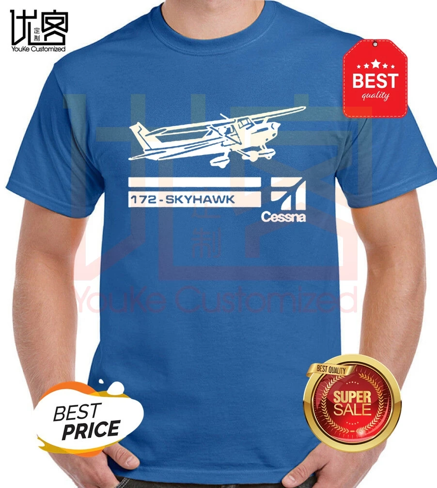 Новые хипстерские футболки с коротким рукавом Cessna Aircraft Aviation Skyhawk 172 | Мужская