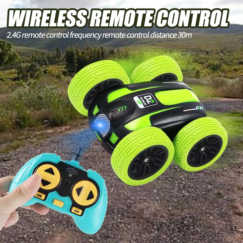 Coche teledirigido de juguete para ni&ntilde;os, 2,4G, 4 canales, Buggy de derrape, doble cara, Control remoto, Mini coches de alta velocidad, giro de 360 grados, Robot-0