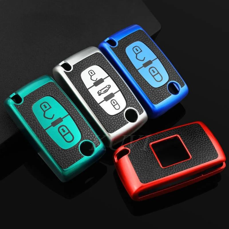 Чехол-книжка для автомобильного ключа из ТПУ Peugeot 206 407 307 607 Citroen C2 C3 C4 C5 C6 berlingo 2/3