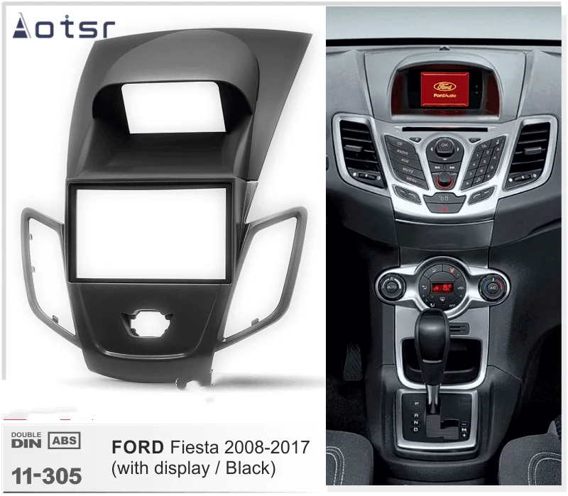 

Автомобильная панель для FORD Fiesta 2008 2009 2010 2011 2012 2013 2014-2017 с дисплеем и черной рамкой