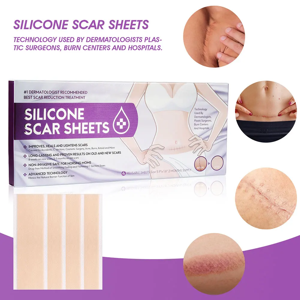 

Silicone Scar Sheets Removal Reusable Patch Acne Gel Scar Therapy Patch Striae Gravidarum Remover Trauma Burn Sheet Skin Repair