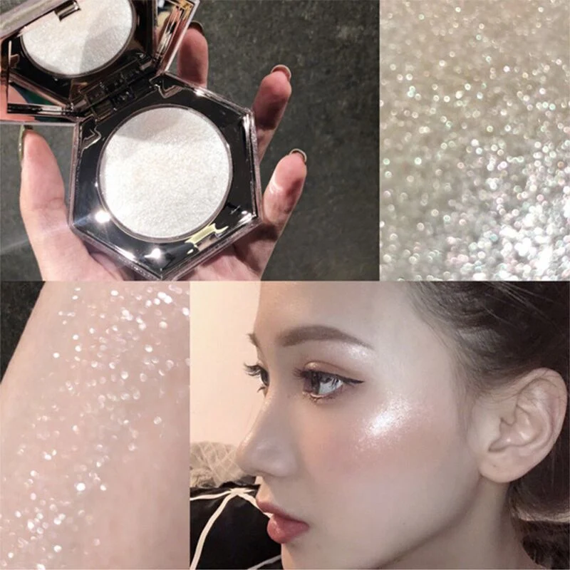 

Waterproof Brighten Skin Color Long Lasting Shiny Luminous Powder Diamond Shape Highlighter Pressed Powder