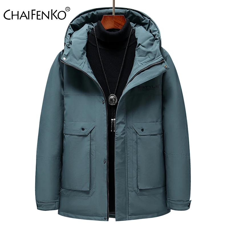 

CHAIFENKO Brand Down Jacket Men Winter Fashion Casual Windbreaker Coat Parkas Men Waterproof Thick Warm Hooded Men's Down Jacket