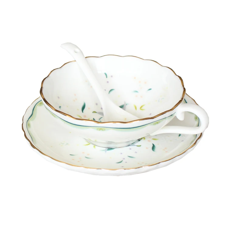 

Роскошная керамическая чашка для чая и блюдца, фарфоровые многоразовые кофейные маленькие чайные чашки, креативные чашки для чая, чашка и б...