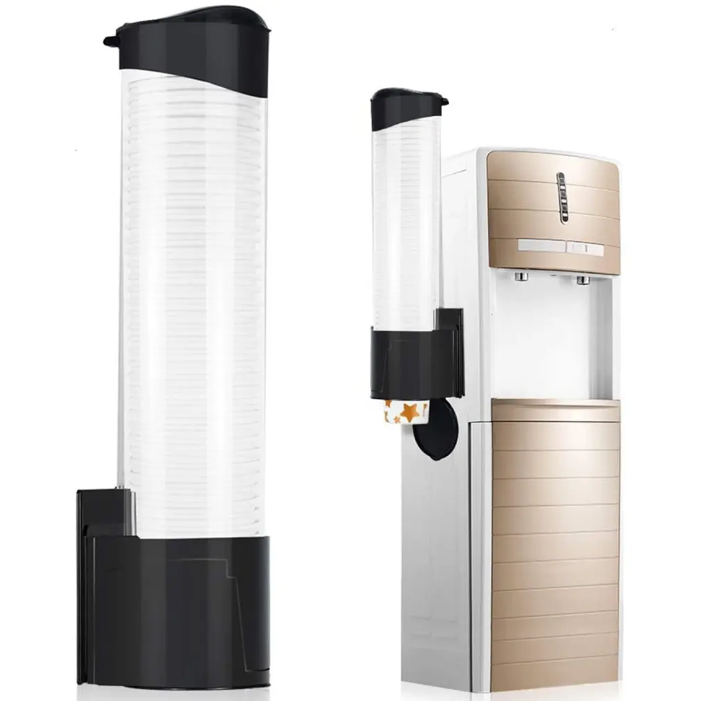 

Dustproof Cup Holder Wall-mounted Disposable Paper Cup Dispenser Automatic Cups Remover Storage Rack For Home Office Restuarant