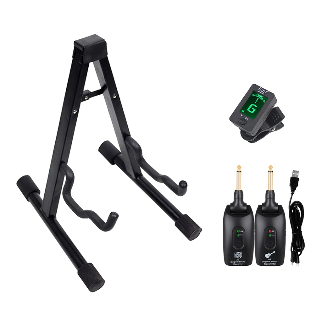 

2.4GHZ Guitar Transmitter Receiver Amplifier & Stand, Clip on Tuner