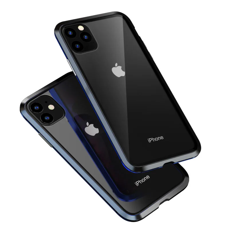Двухсторонняя для стекла чехол на магните Apple iPhone 11 Pro Max Магнит Чехол класса люкс
