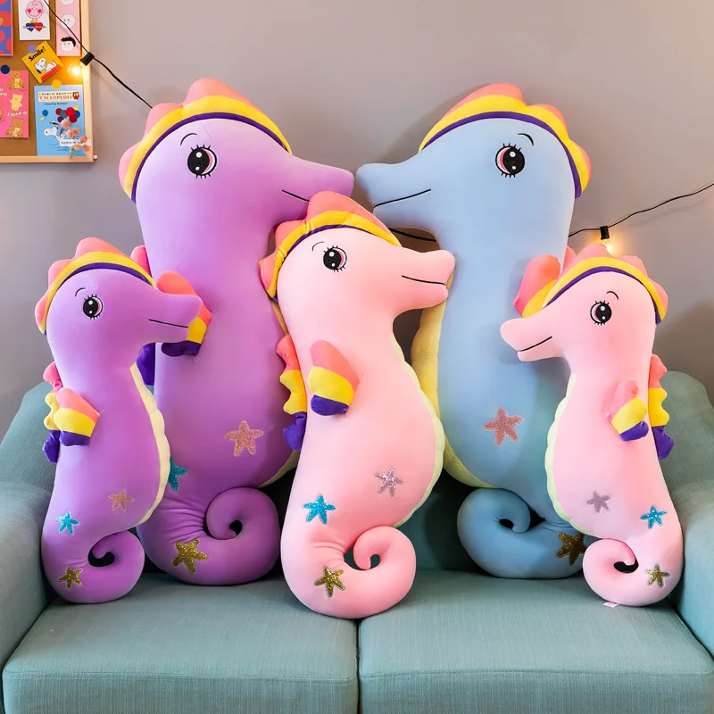 

70-110Cm New Large Soft Simulation Hippocampus Plush Toy Cartoon Children Toy Stuffed Animal Marine Life Hippocampus Pillow Doll