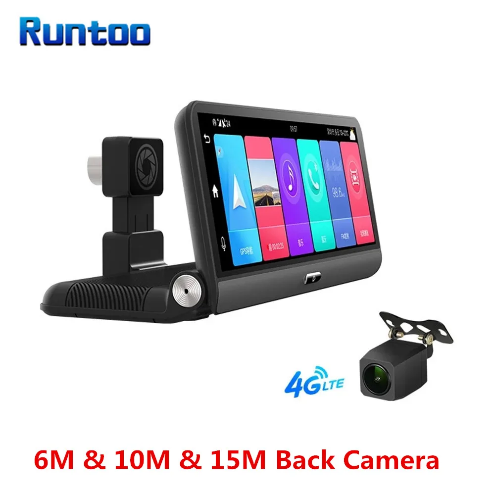Умная камера заднего вида RUNTOO 4G Android Автомобильный видеорегистратор 1080P с двумя