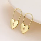 Серьги-кольца Lost Женский, золотого цвета женские, металлические геометрические украшения макси с подвесками в форме сердца, свадебная бижутерия, хороший подарок