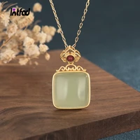 new style design hotan jade pendant necklace vintage temperament necklace for women gift chain fine pendant jewelry
