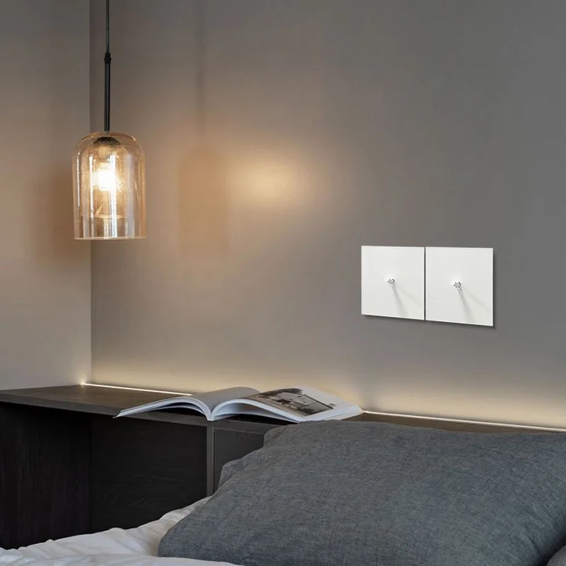 Переключатель настенный из нержавеющей стали с матовой панелью в стиле