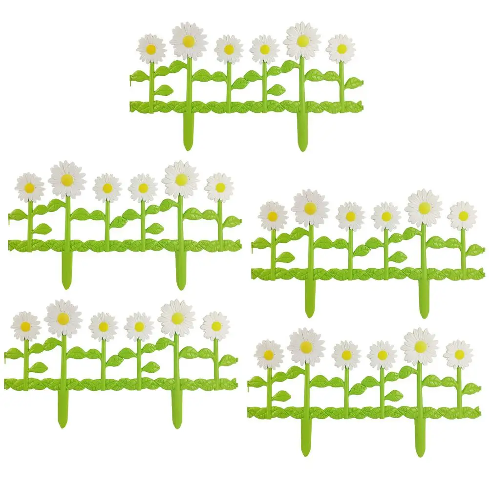 

5PCS Garden Picket Fence Plastic Fence Garden Border Edging Courtyard Wedding Garden Decoration Vegetable Small Fence