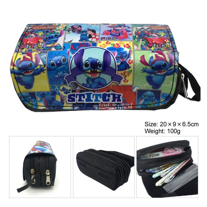 Чехол-книжка с рисунком из мультфильма Disney Stitch черный школьный портфель подарок