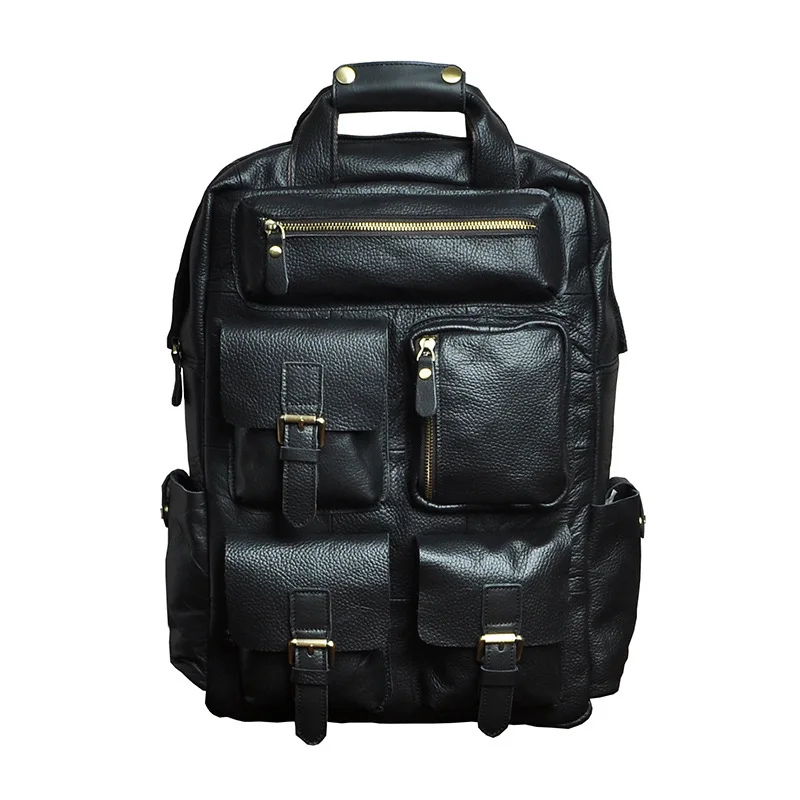 Мужской рюкзак из натуральной воловьей кожи дорожная вместительная школьная