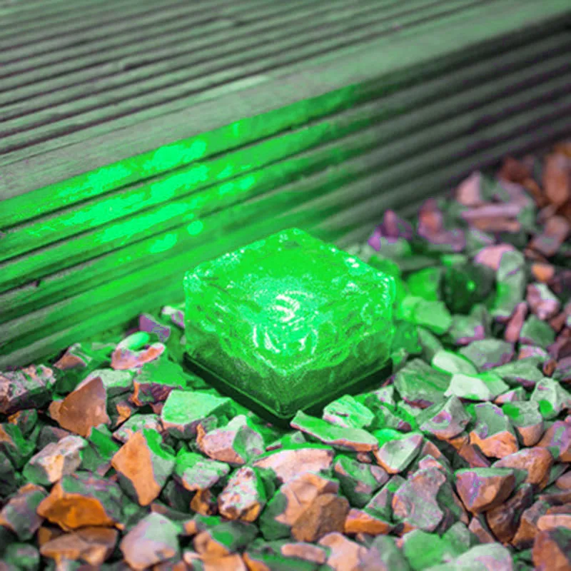 Стеклянный камень на солнечных батареях Хрустальный Кирпич светодиодный ночник