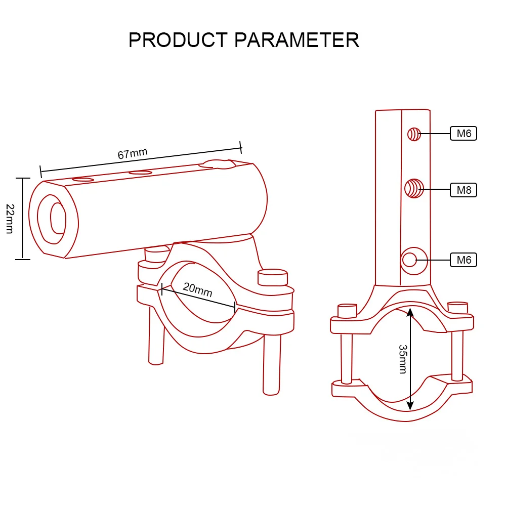 ЧПУ монтажный кронштейн фар мотоцикла регулируемая 20 мм-35 мм бампер крепление