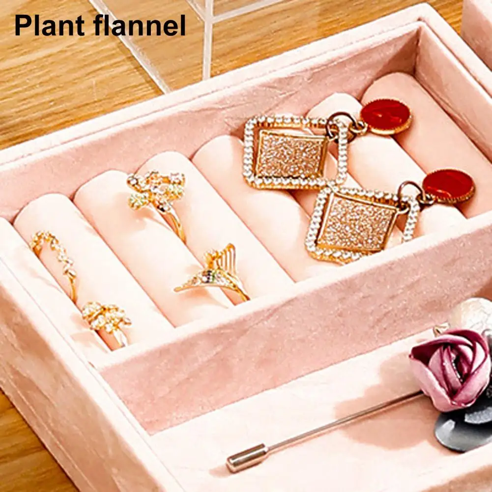 Шкатулка для хранения ювелирных изделий с выдвижными ящиками, защитой от пыли и органайзером для сережек из акрила для женщин.