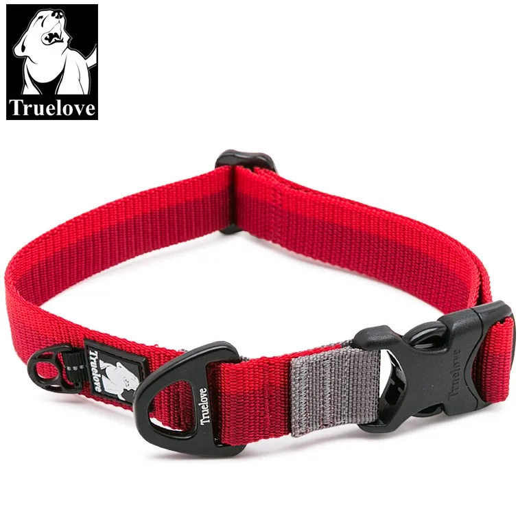 RED Truelove ошейник для собак Удобная регулировка нейлоновая Пряжка из алюминиевого сплава для путешествий на открытом воздухе Пояс для шеи продукт для домашних животных TLC5171 - Цвет: RED