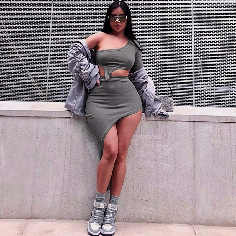 

Women Sexy Mini Dresses Summer One-shoulder Club Party Dress Ladies Bodycon Sexy Slim Irregular Dresses Vestidos