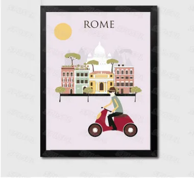 

Diy Diamond Painting Western Style Comic Character High-Rise Building Cartoon Office Worker Tourist Decorative Painting
