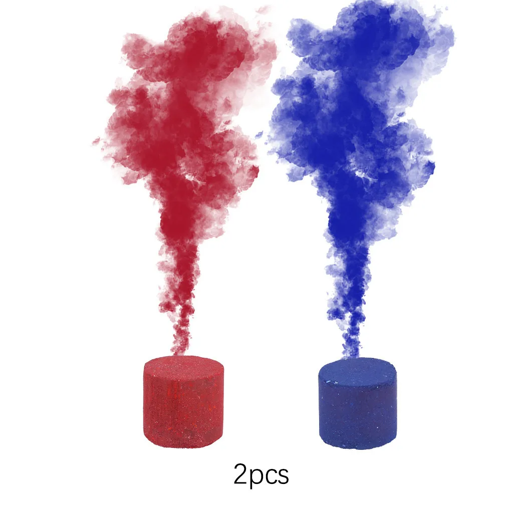 2pcsBlue Red Дымчатый торт 1-6 шт. реквизит для фотосъемки дым 1 шт. красочный дымовой эффект шоу круглая бомба сценическая фотография помощь Игрушка Подарки W801 - Цвет: 2pcsBlue Red