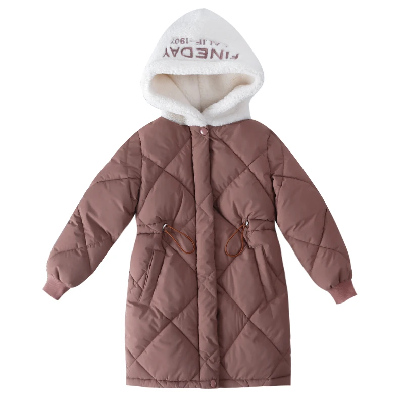 

2019 Girls Child Wadded Jacket Outerwear Medium-long Cotton-padded Jacket Thickening Children's Clothing Winter Girls Coat