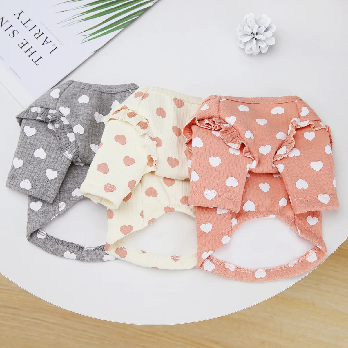 

Dog Clothes Puppy T-shirt Pet Clothing Autumn and Winter Schnauzer Teddy Dog Small Dog 21 Floral Bottoming Shirt Pet Clothes