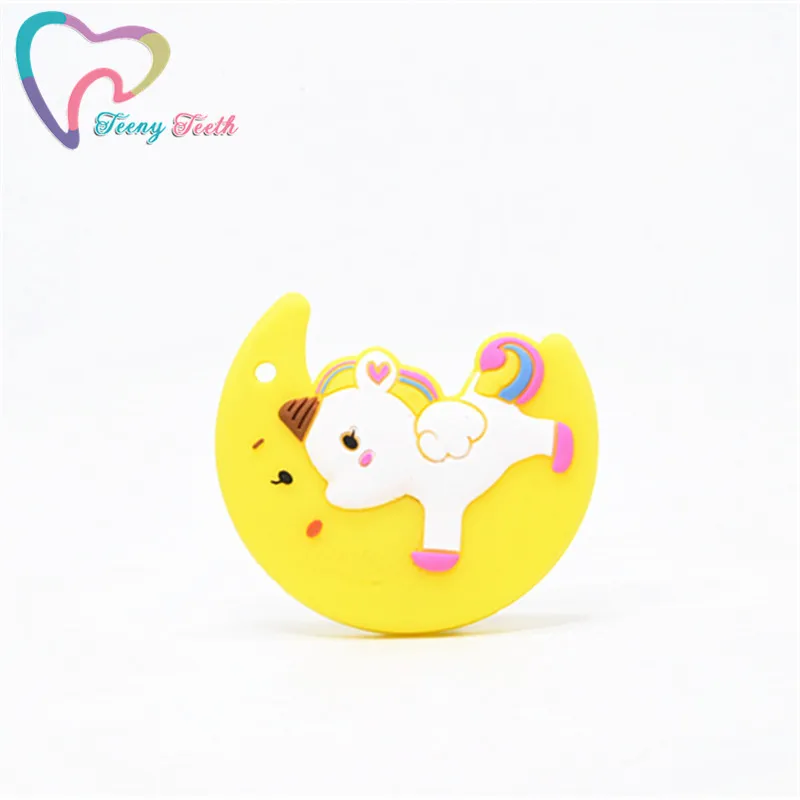 1PC BPA Free Baby Teethers Moon Unicorn Silicone Cartoon Animal Teether Beads Food Grade Teething Toys DIY Necklace Pendant | Украшения и