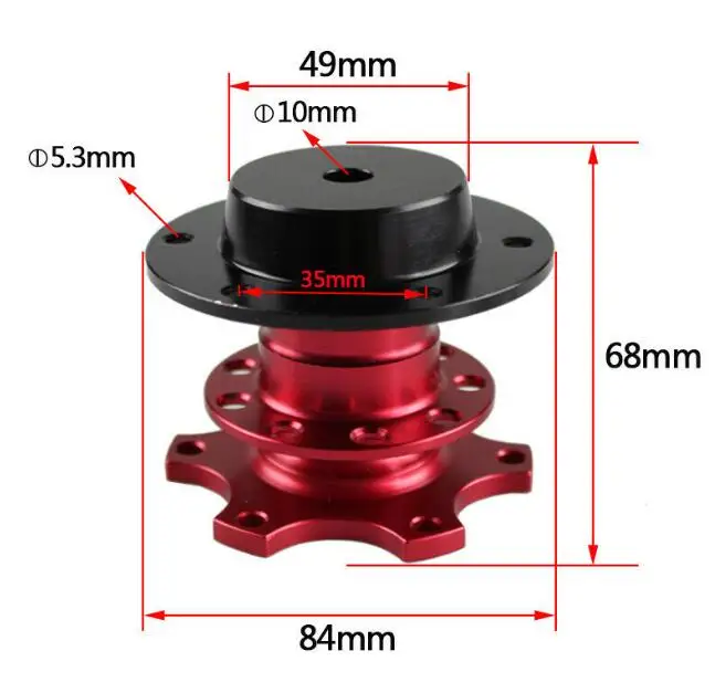 Алюминиевый комплект с 6 отверстиями для автомобильного рулевого колеса