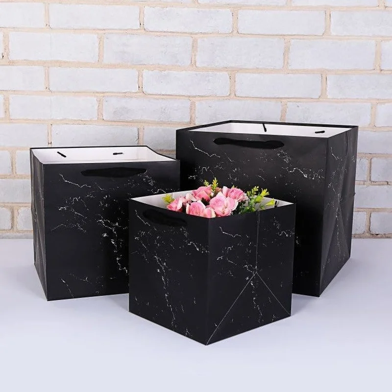 Подарочные коробки в мраморном стиле 12 шт. Подарочная коробка из крафт бумаги для