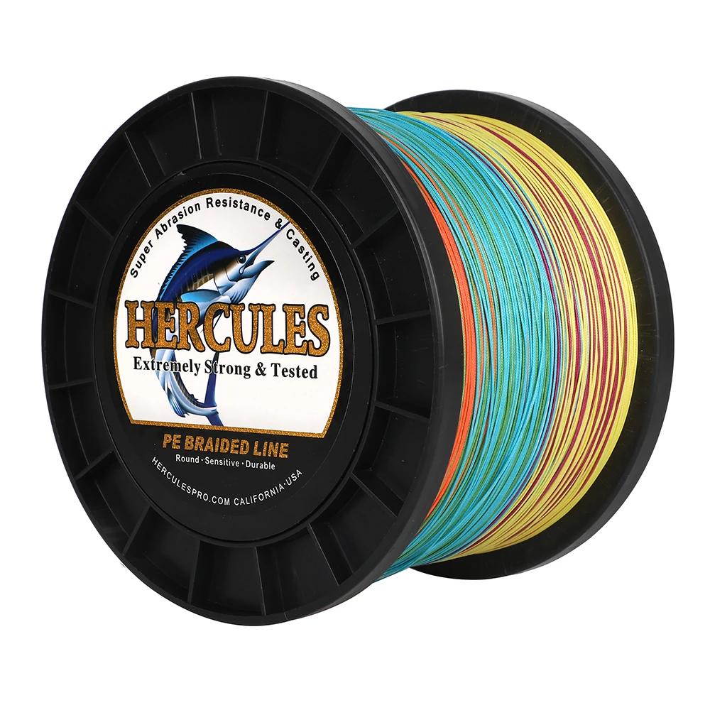 Hercules длинная рыболовная леска 12-жильная плетеная 15 цветов от 30 фунтов до 60 1000 м