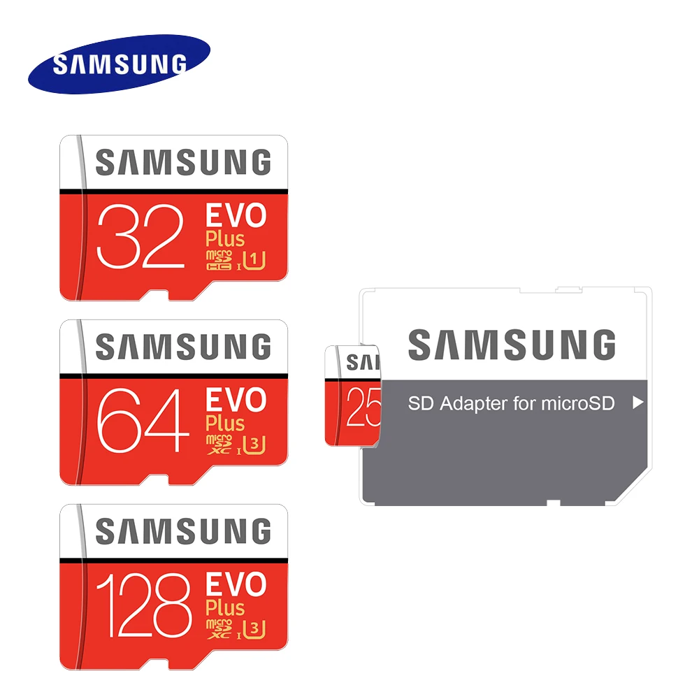 

SAMSUNG EVO+ PLUS 256GB High Speed 100MB/s Micro SD U3 Class 10 TF Cards UHS-I 128G 64GB 32GB Micro SD Memory Card Fast Shipping