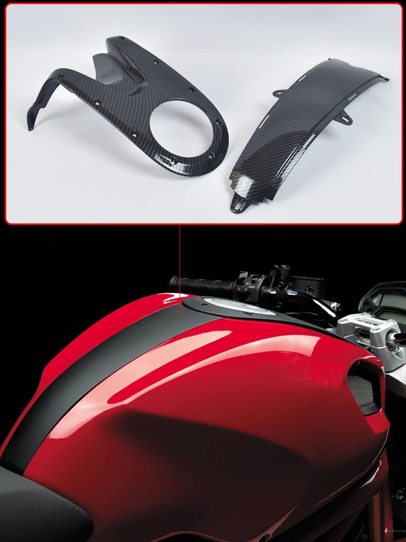 

Обтекатель корпуса топливного бака из углеродного волокна подходит для Ducati Monster 696 795 796 1100 верхние и нижние панели топливного бака