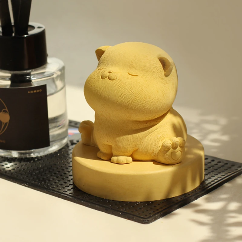 Милый Кот 3D силиконовые формы ароматерапия Гипсовая Штукатурка силиконовая