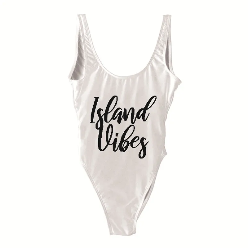 Island Vibes Письмо печати Одна деталь купальные костюмы летний сексуальный купальник