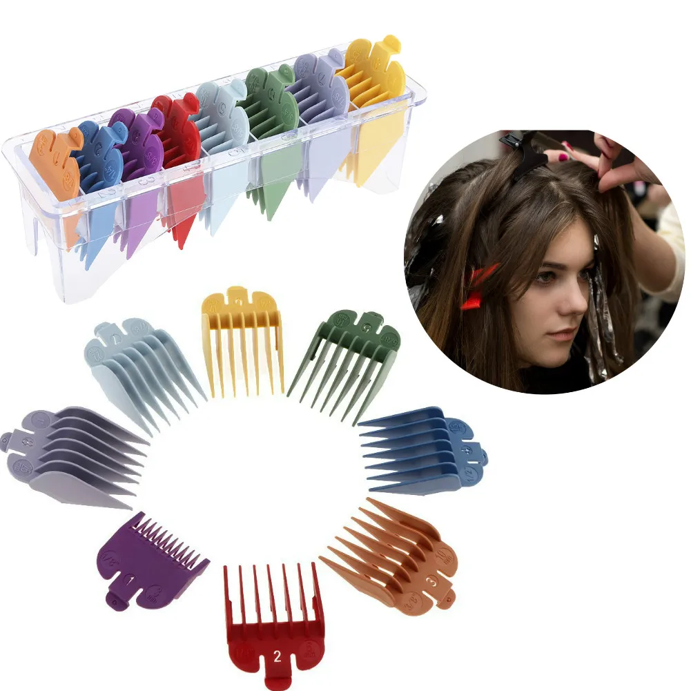 

8 Sizes Guide Combs Clipper Parts Haircut Accessories With A Standing Base Haircut Limit Comb Carving Electric Clipper Caliper