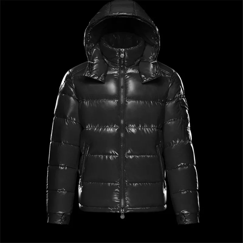 

Light feather new shiny down jacket men's short hooded brand thick warm and cold jacket handsome trend