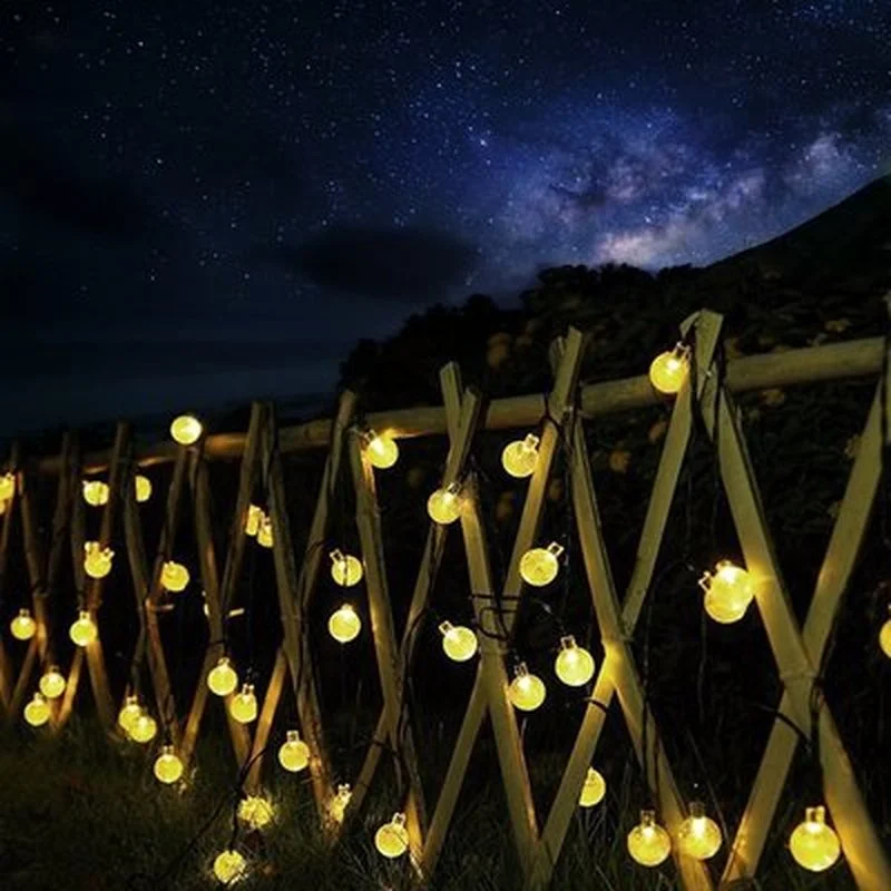 

20/30/50/100LED Solar String Lights Outdoor Crystal Globe Lights with Waterproof Solar Powered Patio Light Garden Party Decor