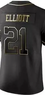 

BALIWEISA Cowboys Ezekiel Elliott Black Golden Edition Jerseys T-shirt
