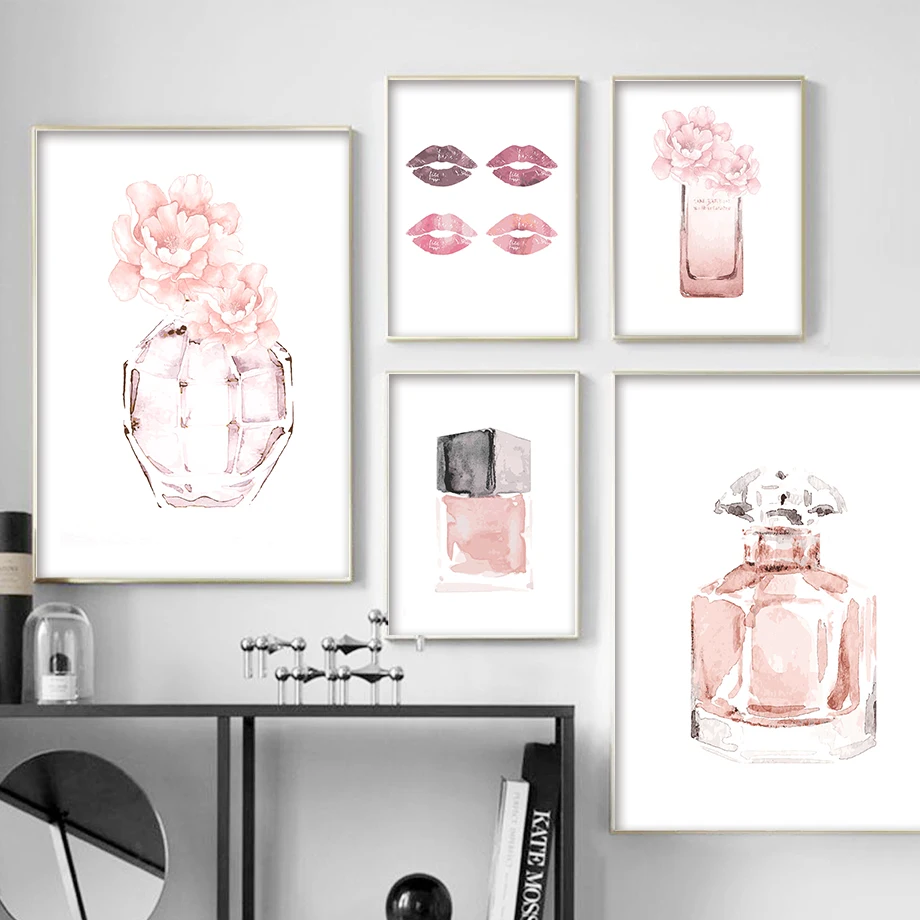 Печать на холсте постер украшение для дома розовые духи цветы картина стену с