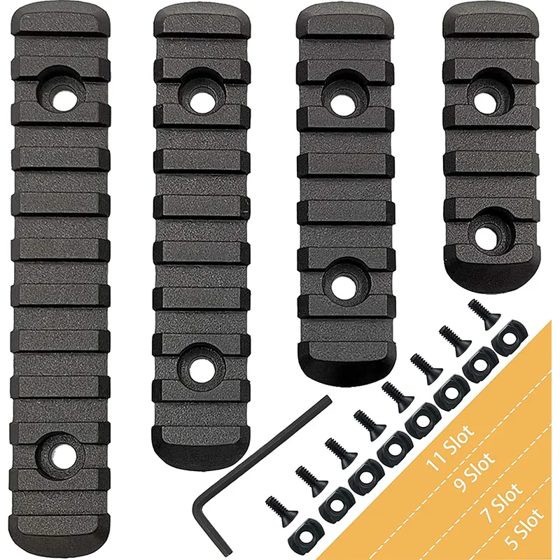 

Тактические 5/7/9/11 слотов M-Lok рельсовые направляющие Пикатинни Вивера рельсовые секции Пикатинни для защитной винтовки крепление для прицел...