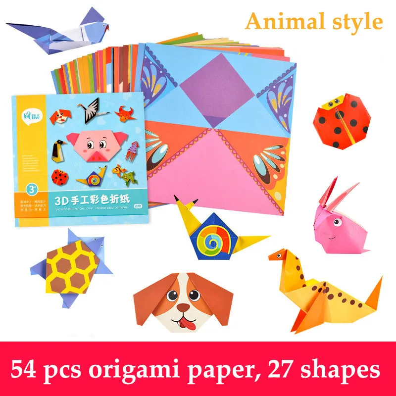 27 видов квадратная бумага для оригами детская двухсторонняя цветная Складная