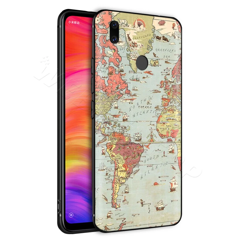 Розовый мир чехол "карта" для спортивной камеры Xiao mi Red mi Note 8 mi, возраст 3, 6, 8, 9, A1 A2 A3 8A 6X9 T CC9 Lite SE Pro Max F1 10