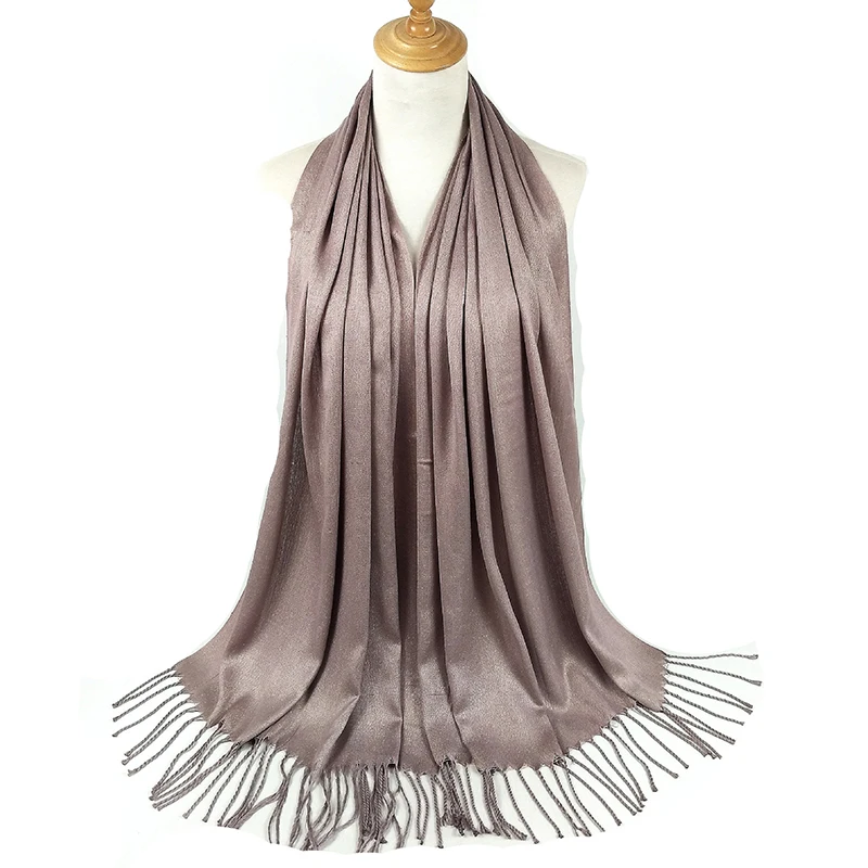 1 шт. мерцающий шарф металлическая пряжа Золото Серебро хиджаб шарфы дамы шали с