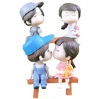 Детство, милая фигурка, мини-мальчик, девочка, влюбленная, маленькая пара, искусственное украшение, детская спальня, игровой домик, игрушка