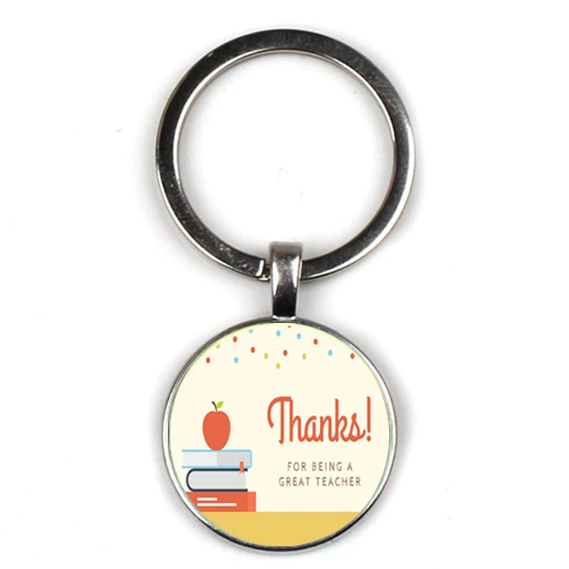 Модный текстовый брелок Thank You Teacher, Очаровательная стеклянная кристаллическая подвеска, качественная сумка для ключей, брелок для ключей, женский подарок на День учителя
